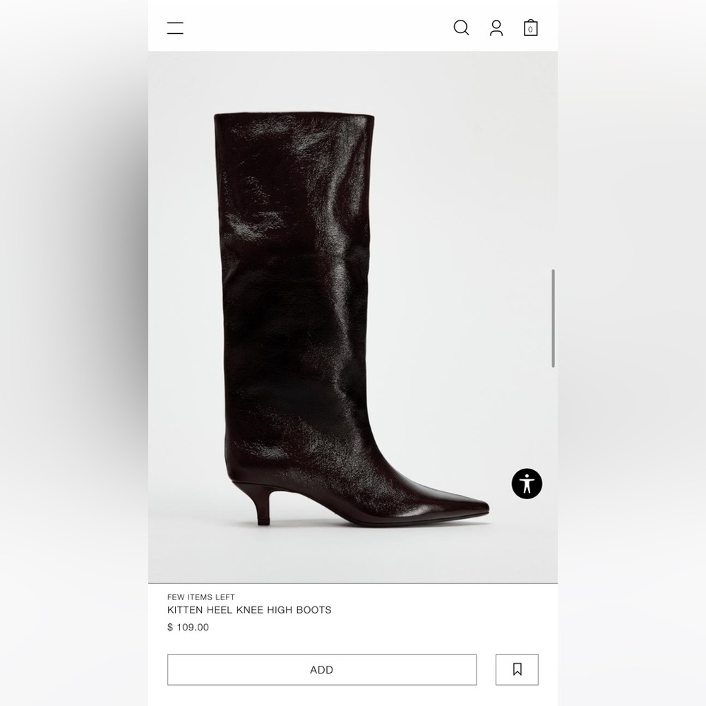 Kitten heel knee high boots from zara